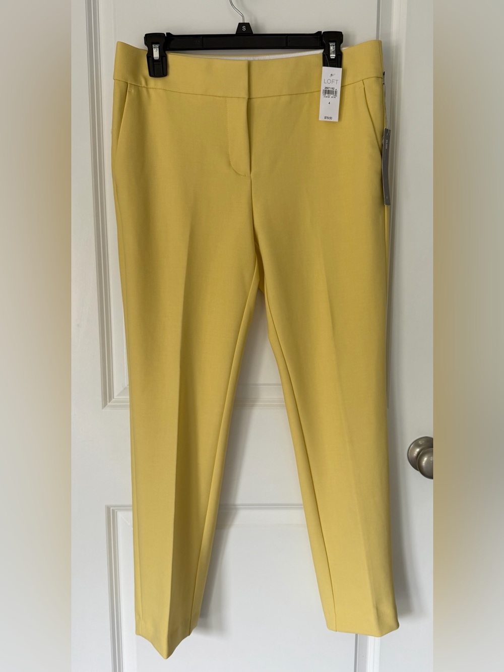 LOFT Yellow Straight Leg Ponte Pants size 4